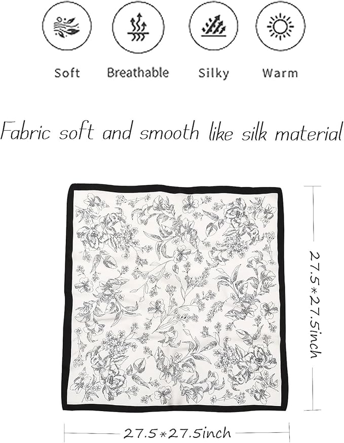 Satin Bandanas Head Scarf For Women Hair Scarves Accessories Lightweight Fashion Wrap Neck Silk Sleeping Headscarf