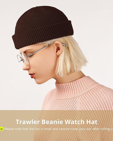 SATINIOR Trawler Beanie Watch Hat Roll-up Edge Skullcap Fisherman Beanie for Women Men