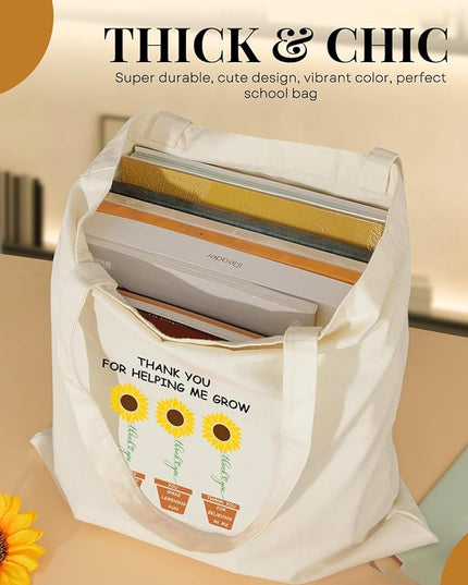 AUSVKAI Canvas Tote Bag for Women, Aesthetic Cute Grocery Grocery Reusable Cotton Gift Bag for Shooping Beach Trendy Gifts