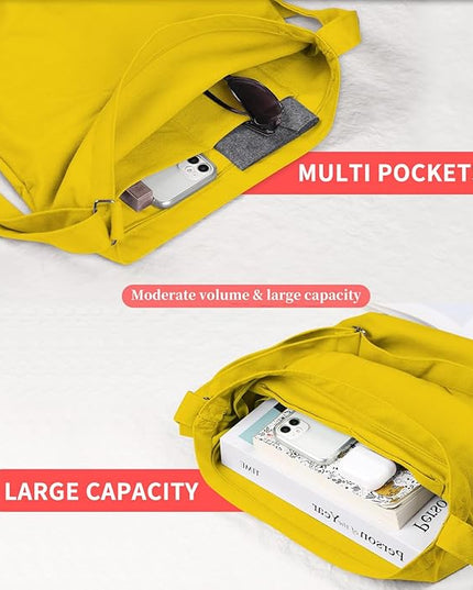 Women's blank large Size Canvas Crossbody Tote Handbags Shoulder Bag