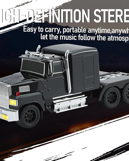American Truck Bluetooth Speaker with HD Sound, TWS Pairing, LED Party Light, Operation Panel, Built-in Mic, Portable Car Model Speaker for Parties, Beach, Outdoor Activities (Black)