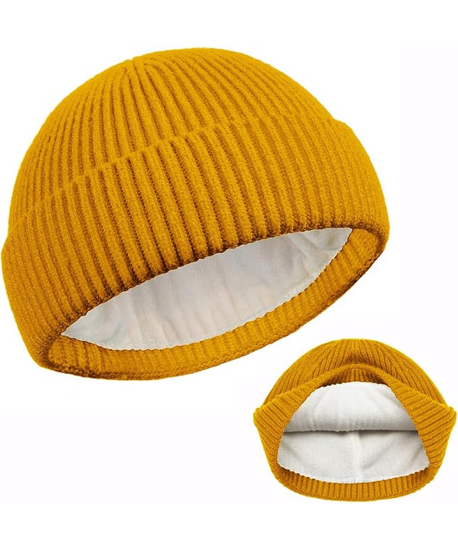ROYBENS Swag Wool Knit Cuff Short Fisherman Beanie for Men Women, Winter Warm Hats