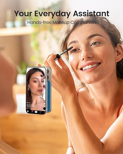 2PCS Silicone Suction Cup Phone Case Mount Double Sided, Hands-Free Phone Accessories Holder for Selfies and Videos, Silicon Sticky Phone Grip for iPhone and Android, Transparent&Hot Pink