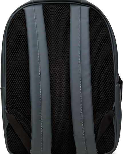 RAINS Book Daypack Large Lagoon Laptop Backpack for Men and Women, Waterproof Black Minimalist Commuter Bag with 15”-16"