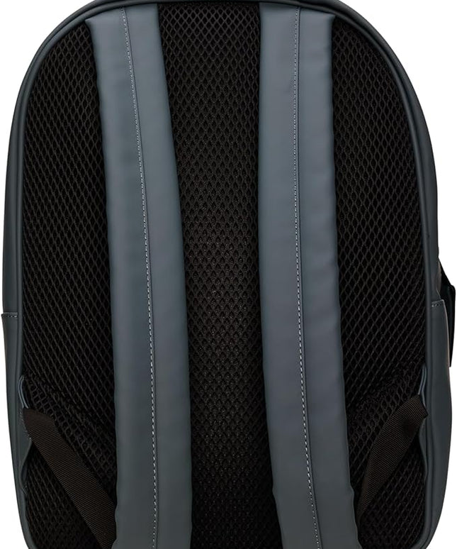RAINS Book Daypack Large Lagoon Laptop Backpack for Men and Women, Waterproof Black Minimalist Commuter Bag with 15”-16"