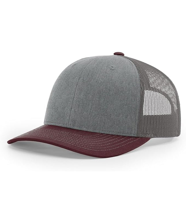 Richardson 112 Trucker Hat - Premium Adjustable Snapback Hat - Structured Six Panel Richardson Blank Caps