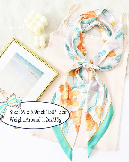 Purse Scarf For Handbags Head Scarves For Women's Hair Bags Scarfs Long Skinny Scarves Fashion Silky