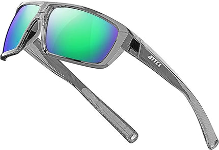 ATTCL Polarized Sunglasses Men for Fishing: UV Protection Lightweight TR90 Sports Wrap Sun Glasses Driving Golf Running