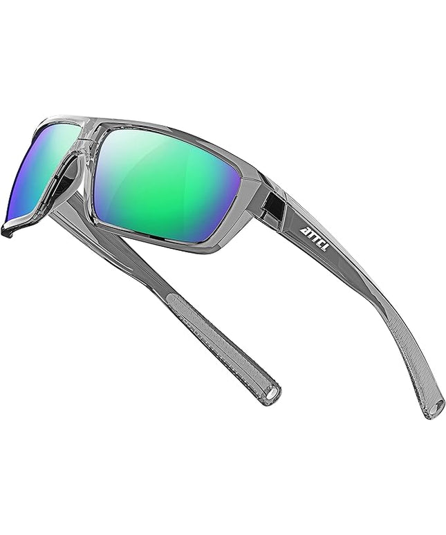 ATTCL Polarized Sunglasses Men for Fishing: UV Protection Lightweight TR90 Sports Wrap Sun Glasses Driving Golf Running