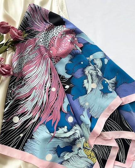 Julunar Silk Like Head Scarf for Women - Satin Large Hair Scarves - 35" Square Silk Hair Wrap for Sleeping with Gift Packed