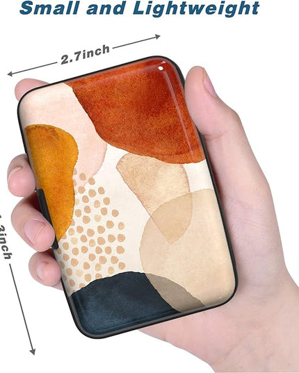 Atufsuat Credit Card Holder, Mini Aluminum Card Wallet RFID Blocking Slim Metal Hard Card Case for Women Men, Abstract Marble