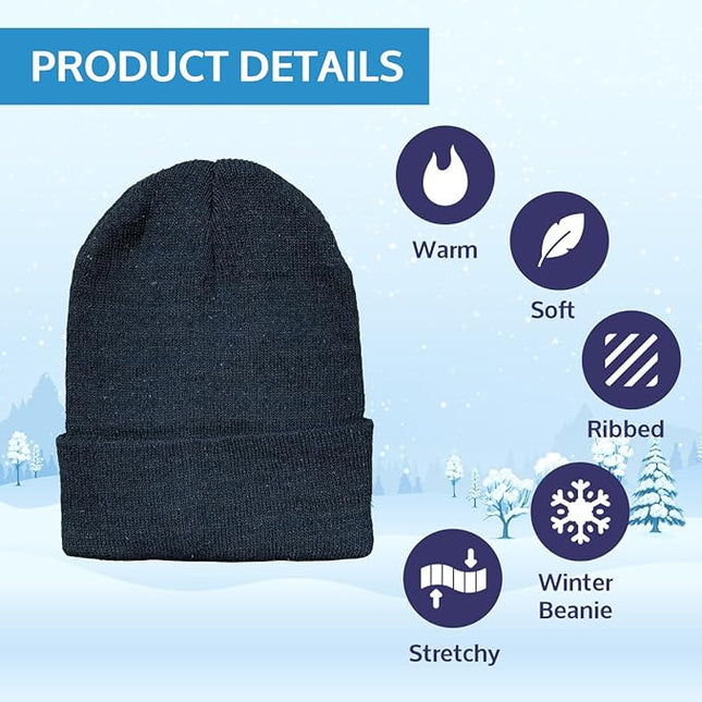 Yacht & Smith Case Pack of 240 Pieces Wholesale Bulk Winter Thermal Beanies Skull Caps, Thermal Gloves Unisex