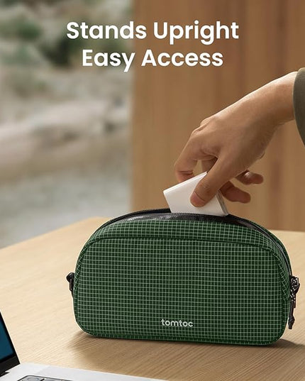 tomtoc Electronics Organizer Travel Case Performance, Water Resistant Bag Cable Tech Pouch Accessories, Carry Storage for Cord, Phone, Cables, Airpods, USB Flash Drive, Daily Items