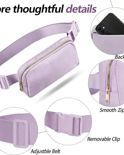 Belt Bag for Women, Cross Body Fanny Pack Fashion Waist Packs Everywhere Belt Bag with Adjustable Strap Gifts for Teen Girls Women Men (Lavender)