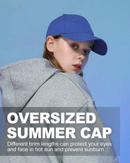 Zylioo XL XXL Oversize Baseball Cap, 100% Cotton Adjustable Dad Hat for Big Heads 23.5"-25.5", Soft Crown Large Size Cap