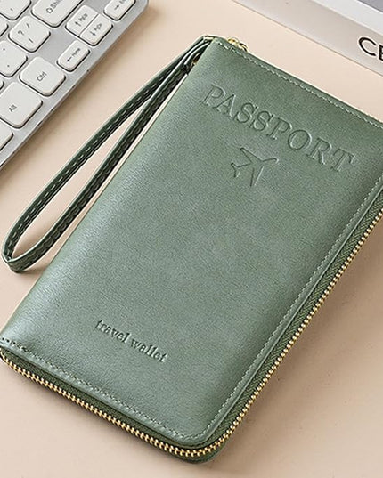 Passport Holder for Travel Women and Men RFID Passport Holder with Card Slots Holder Passport Case Passport cover Passport Wallet Travel Essentials and Accessories (Zipper, Olive Green Zipper)