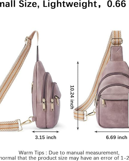 BOSTANTEN Small Sling Bag for Women Leather Crossbody Bags Fanny Pack Chest Bag for Travel
