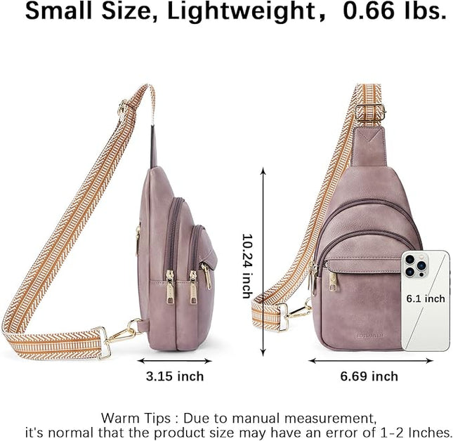 BOSTANTEN Small Sling Bag for Women Leather Crossbody Bags Fanny Pack Chest Bag for Travel