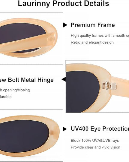 90s Sunglasses for Women Men Retro Small Oval Sunglasses