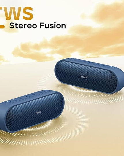 Tribit Portable Bluetooth Speaker XSound Plus 2, Wireless Speaker 30W with XBass, IPX7 Waterproof, 24-Hour Playtime, Stereo Sound, Built-in Mic, Bluetooth 5.3 for Party, Car, Travel(Blue)