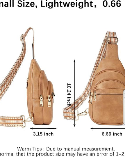 BOSTANTEN Small Sling Bag for Women Leather Crossbody Bags Fanny Pack Chest Bag for Travel