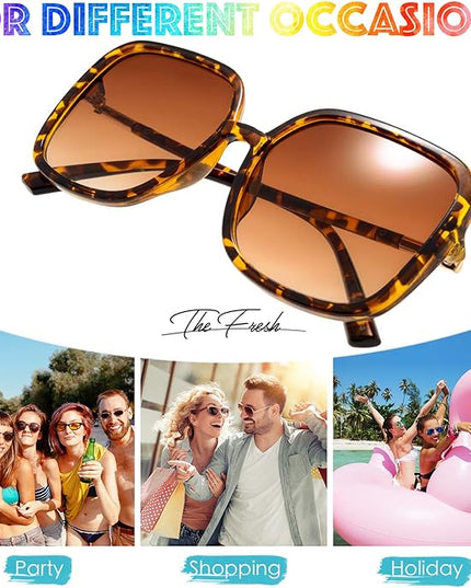 The Fresh Women's Oversized Square Jackie O Cat Eye Hybrid Butterfly Fashion Sunglasses - Exquisite Packaging