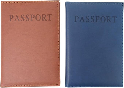 Honbay 2PCS Artificial Leather Passport Holder Cover Passport Case for Men and Women