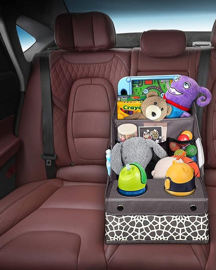 MULISOFT Car Seat Organizer - Backseat with 11 Compartments, 2 Cup Holders, and 2 Oversized Side Pockets for Travel and Storage