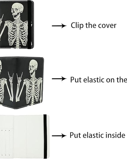 OK Skull Passport Holder for Women and Men PU Leather Passport Cover for Travel