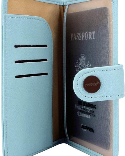 ZOPPEN Passport Holder Women, Passport Cover Travel Wallet Rfid Blocking Passport Wallet Cover Case Travel Essentials Document Organizer, Paradise Blue