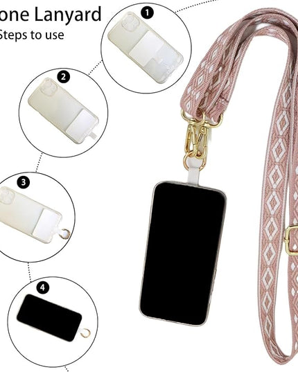 LEMEDE Adjustable Phone Lanyard - Phone Wristlet & Crossbody Phone Strap, Versatile for ID, Camera，Key straps(1" Width)