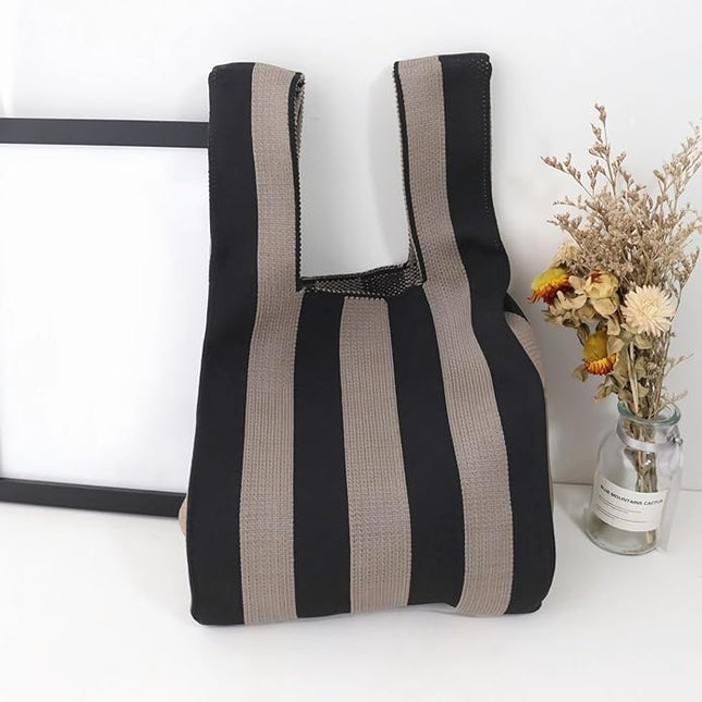 Women's Wrist Knot Tote Bag Small Crochet Wristlet Handbag Aesthetic Cute Knit Purse (Very Small Size)