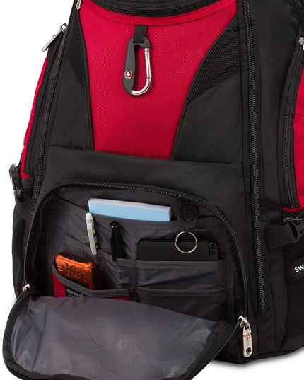 SwissGear 1900 Scansmart TSA 17-Inch Laptop Backpack, Black/Red