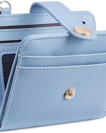 POIUGOYA Slim Wallet for Women,RFID Blocking Bifold Credit Card Holder with Zipper Coin Pocket,ID Window,Keychain