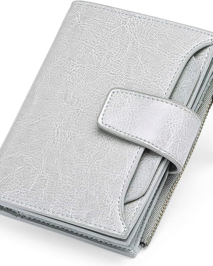 FALAN MULE Small Wallet for Women Leather Bifold Compact RFID Blocking Small Womens Wallet Purse