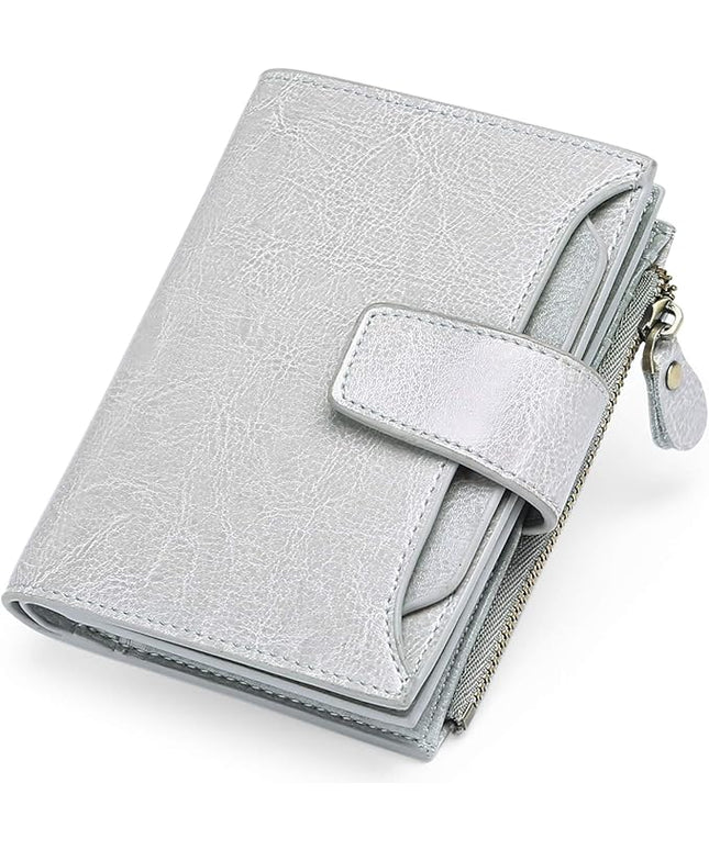 FALAN MULE Small Wallet for Women Leather Bifold Compact RFID Blocking Small Womens Wallet Purse