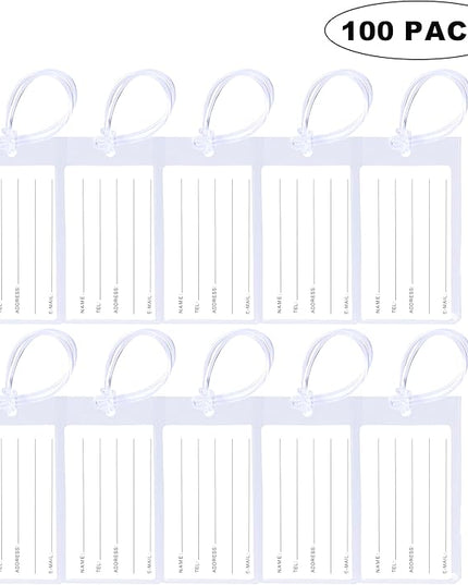 100 Pack Luggage Tags for Suitcases, Airplane Travel Essentials for Flying, International Travel Must Haves, and Luggage Accessories by Sodsay