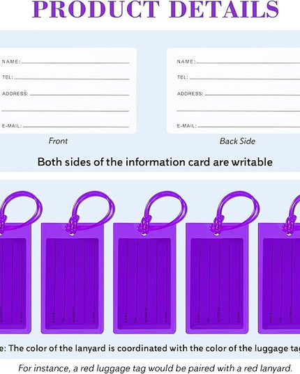 10 Pack Luggage Tags for Suitcases, Airplane Travel Essentials for Flying, International Travel Must Haves, and Luggage Accessories by Sodsay