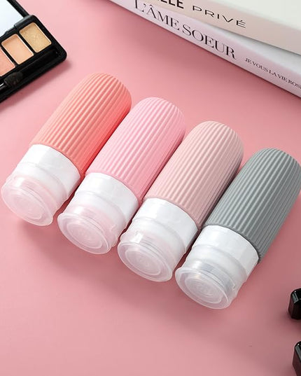 Travel Bottles for Toiletries, Tsa Approved 2oz Travel Bottles, BPA Free Leak Proof Travel Size Toiletry Containers, Refillable Travel Accessories with Toiletry Bag for Shampoo Liquid (4 Pack)