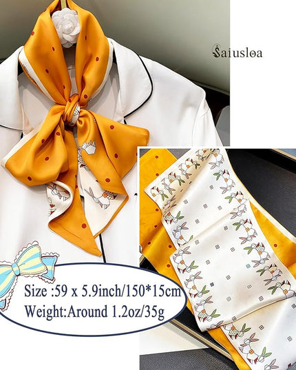 Purse Scarf For Handbags Head Scarves For Women's Hair Bags Scarfs Long Skinny Scarves Fashion Silky