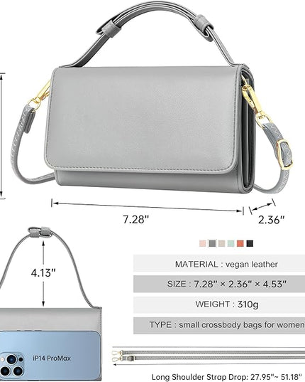 KUKOO Small Crossbody Bag Cell Phone Purse Wallet with Credit Card Slots for Women
