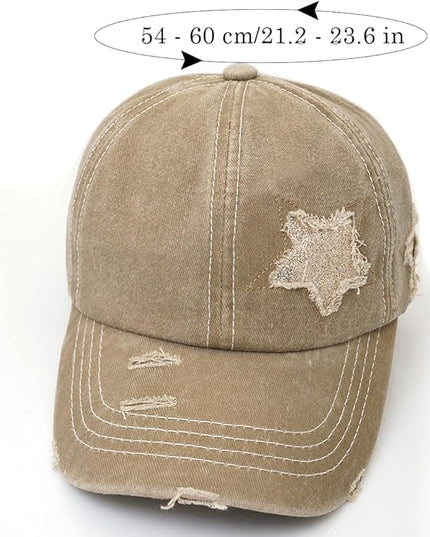 YeeHeen Ponytail Baseball Cap for Women High Messy Bun Caps Washed Cotton Hats