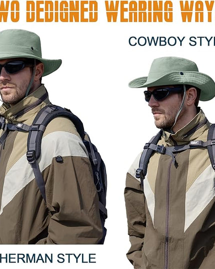 Sun Hats for Men Women Fishing Hat UPF 50+ Quick Dry Foldable Bucket Hat Adjustable Safari Hat for Beach Hiking