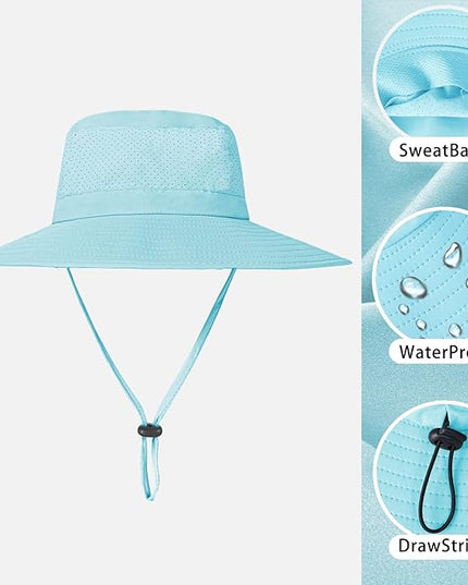 ZOORON Boonie Hat UPF 50+ Cooling Sun Hat for Men and Women,Wide Brim Bucket Hats with UV Protection for Safari Hiking Beach