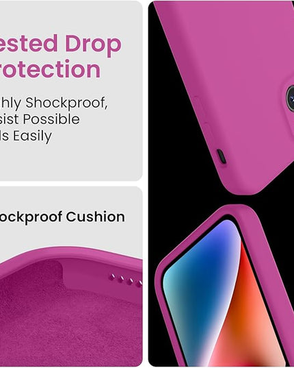 FireNova Designed for iPhone 13 Case, Silicone Upgraded [Camera Protection] Phone Case with [2 Screen Protectors], Soft Anti-Scratch Microfiber Lining Inside, 6.1 inch, Shocking Pink