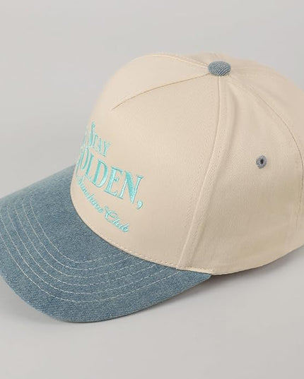 MIRMARU Two-Tone Vintage Canvas Trucker Hats for Men & Women, Adjustable Size Baseball Caps with Trendy Embroidered Design