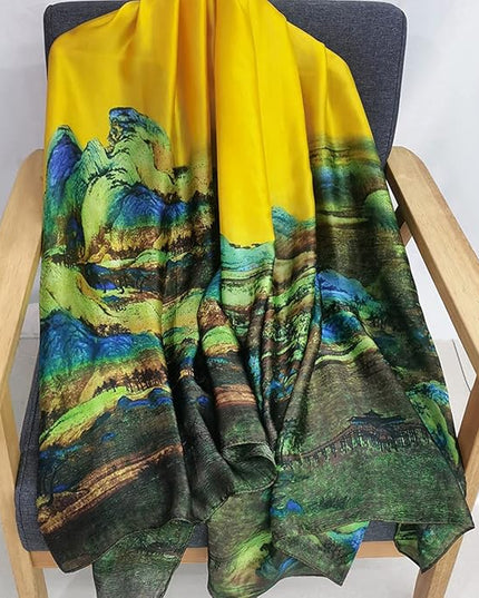 Fashion Scarves Scarf 100% Silk Feeling Scarf Silk Like Scarves Long Lightweight Sunscreen Shawls for Women