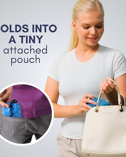 5 Pack Foldable Grocery Bags into Tiny Pouch - Large Capacity Multi-Color, Great for Travel, Durable, Washable Packable Shopping Bag, Comes with a Carry Pouch, Lightweight