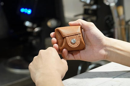 Cockatoo Genuine Leather Coin Pouch Change Holder Mini Snap Pocket Wallet for Men Women (Small, GANACHE)