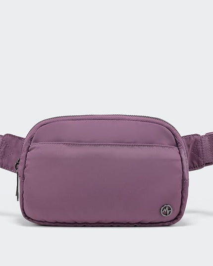 Pander Everywhere Belt Bag for Women, 5 Zipper Pockets Nylon Crossbody Fanny Pack Purse (Purple Lavender)
